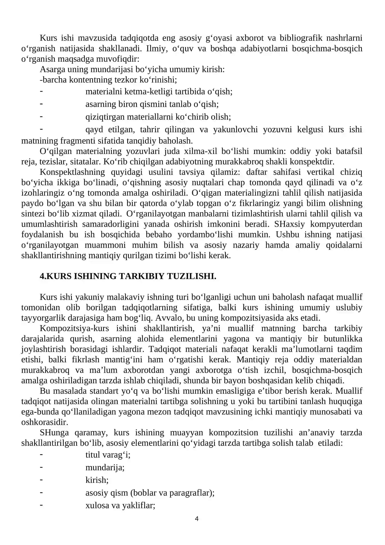 IQTISODIYOT NAZARIYASI FANIDAN KURS ISHI TAYYORLASH BO’YICHA USLUBIY KO’RSATMA 4