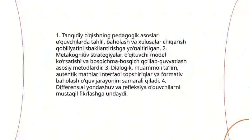 Tanqidiy oʻqish va samarali amalga oshirish omillari 4