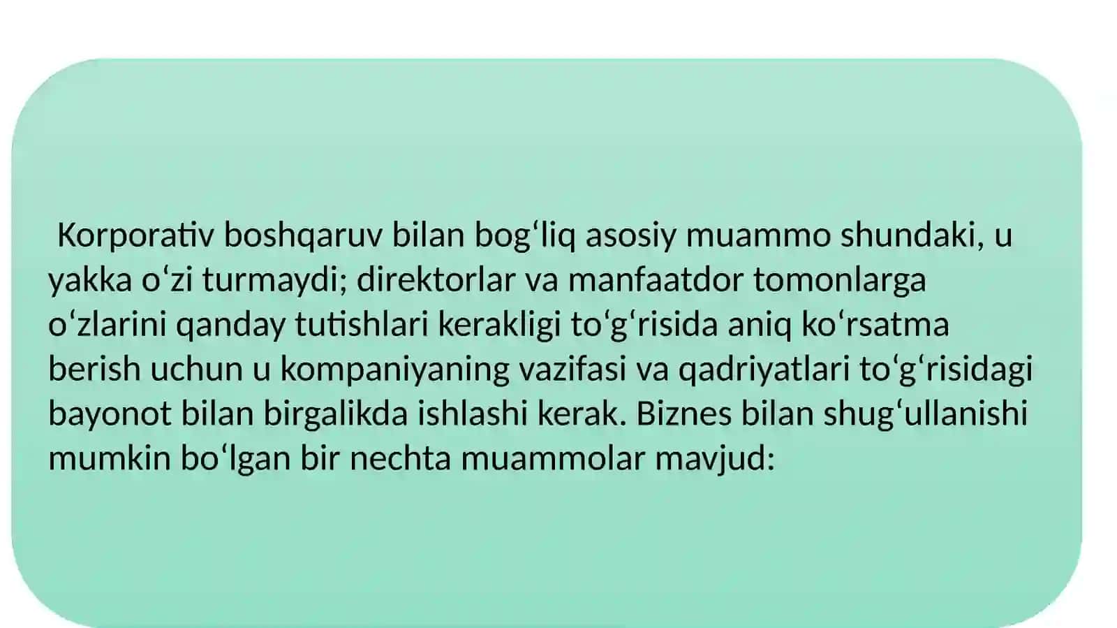 Korporativ boshqaruv muammolari va rivojlanish istiqbollari 4