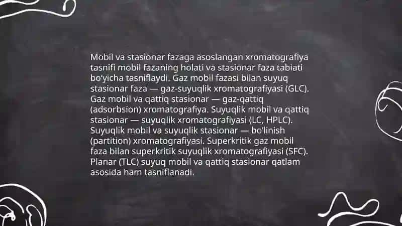 Xromotografik tahlil usullari. Ularni klassifikatsiyalash 4