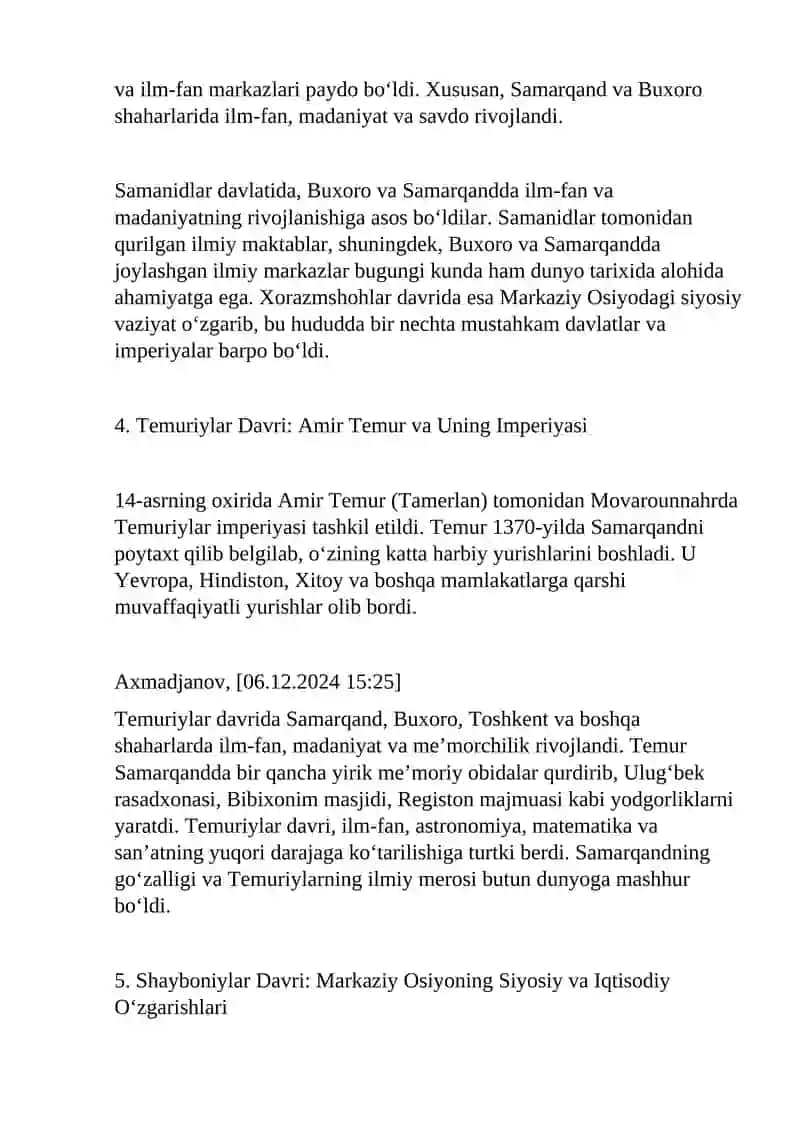 O’zbekiston Davlatchilik Tarixi 4