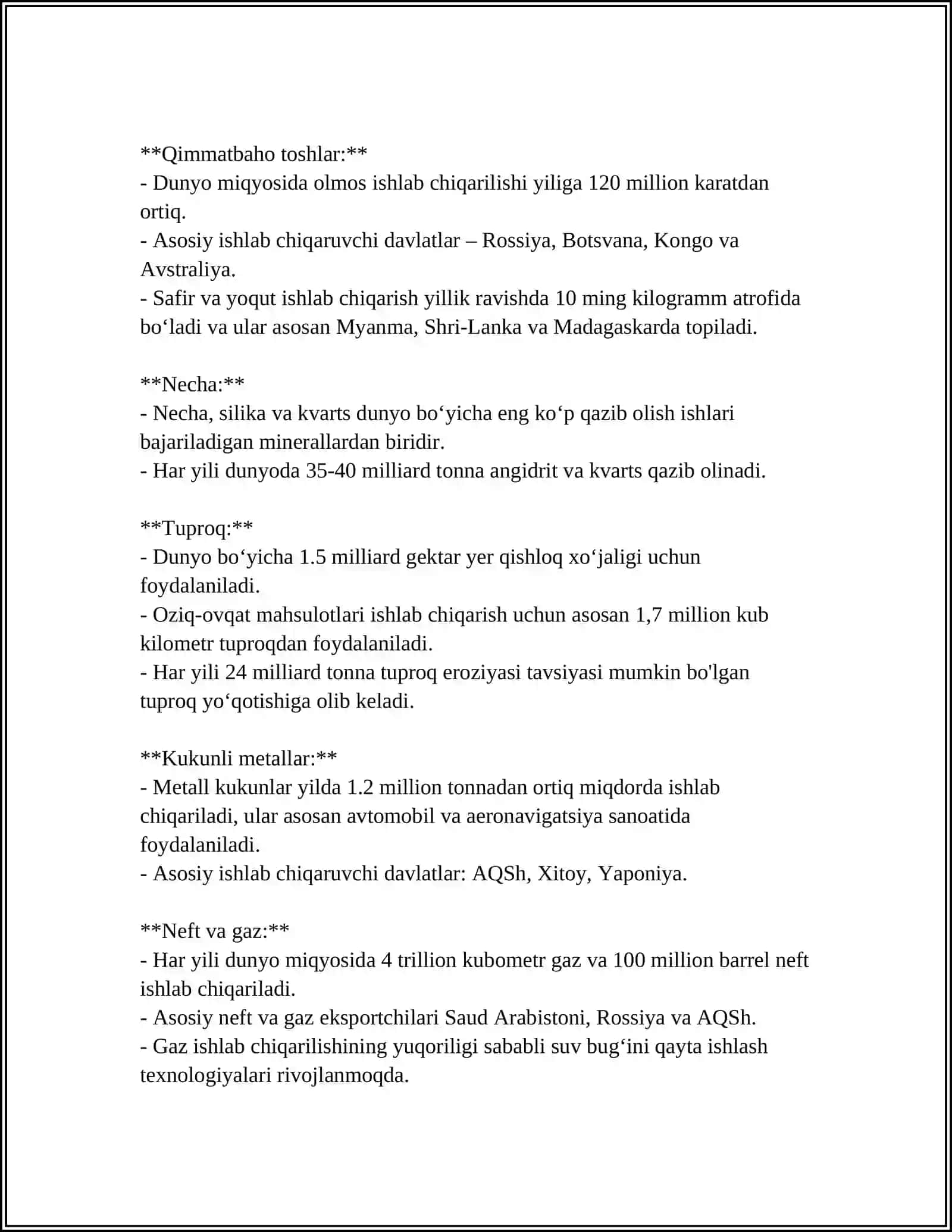 TABIIY MATERIALLAR BILAN ISHLASH DARSLARINING MAZMUNI 4