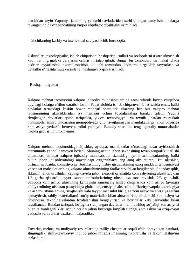 Xalqaro mehnat taqsimoti 4