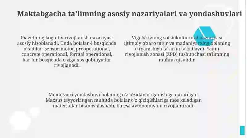 MAKTABGACHA TALIM TARIXI VA RIVOCHLANISHI 4