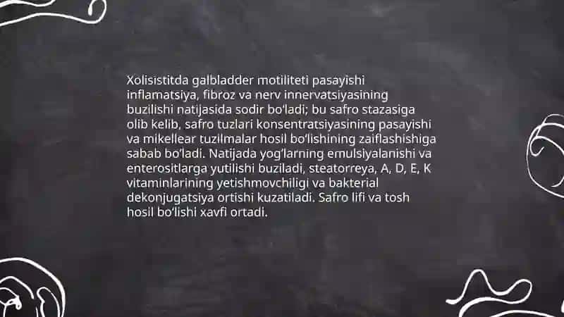 Surunkali gepatit va xolisistitlarda yog'lar hazmlanishining buzilishi 4