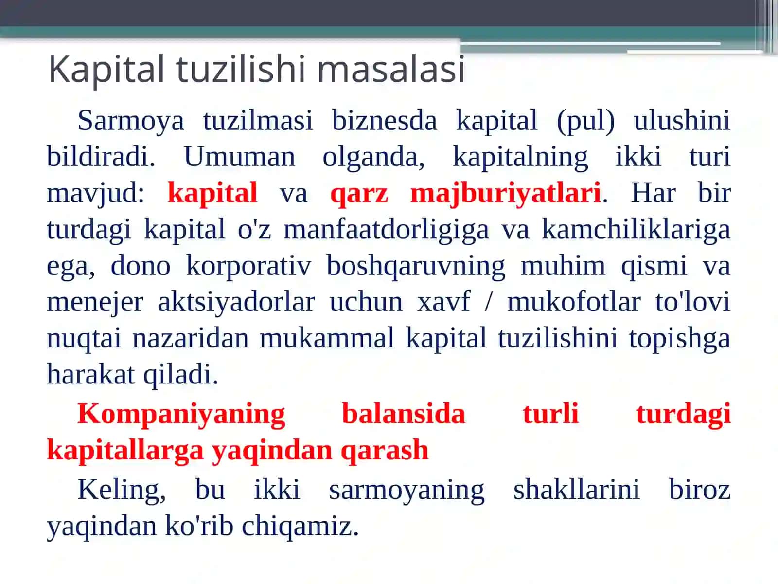 Kapital tarkibi va uni boshqarish 4