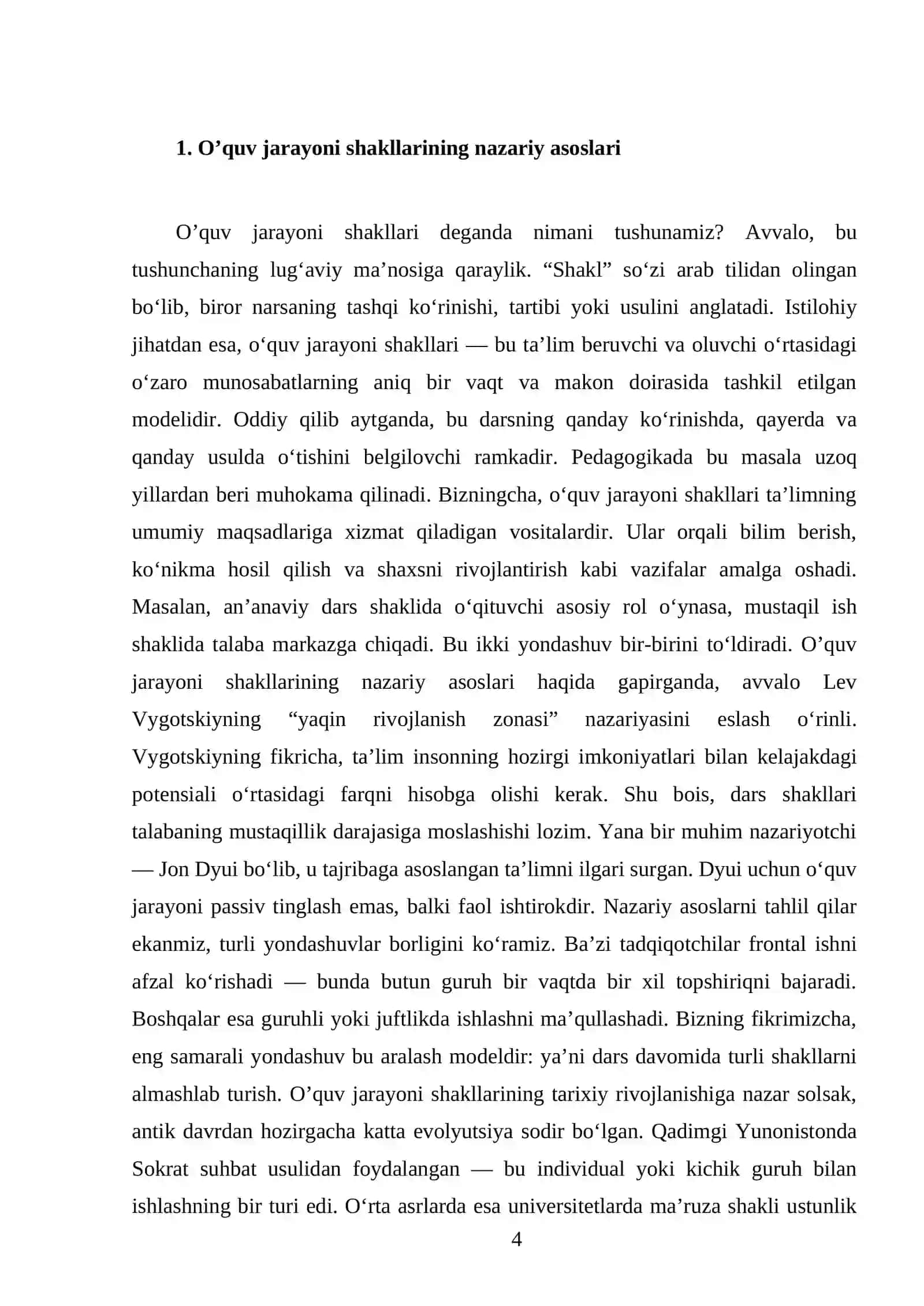 O’quv jarayonini tashkil etishning turlari va shakllari 4
