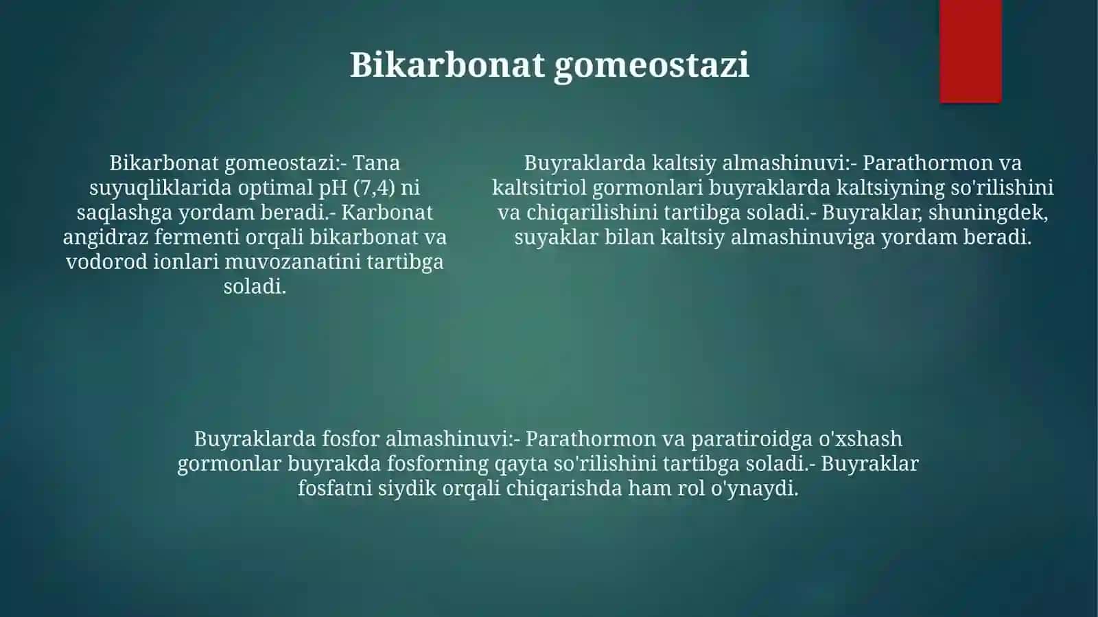 Buyraklarni Kalsiy,Fosfor Va BikarbonatAlmashinuvidagiAhamiyati 4