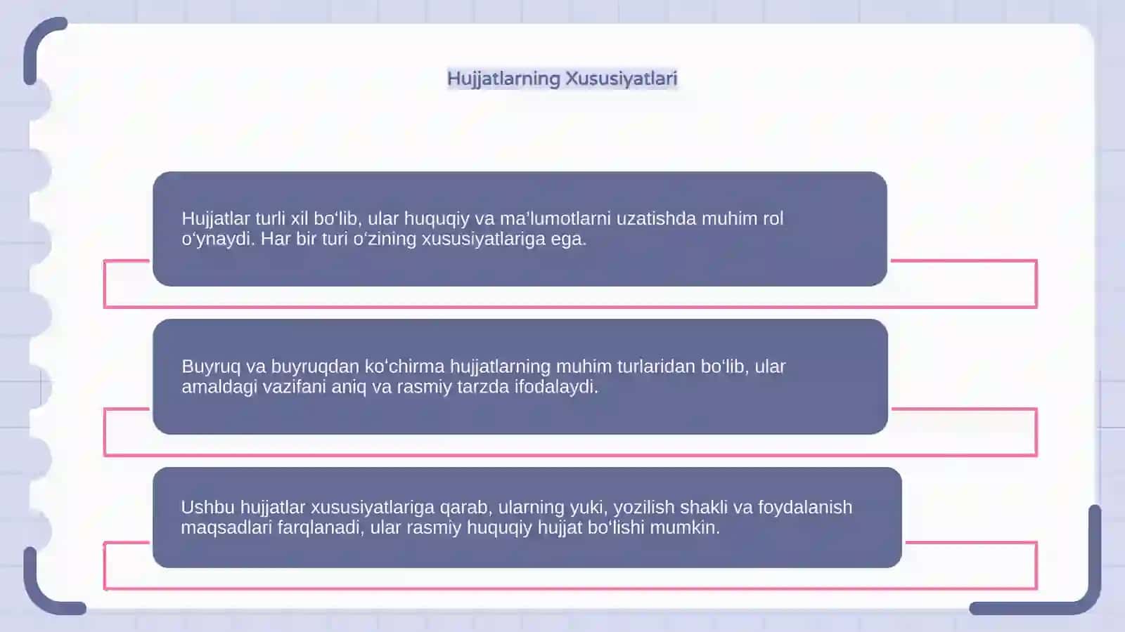 Hujjat turlari va xususiyatlari 4