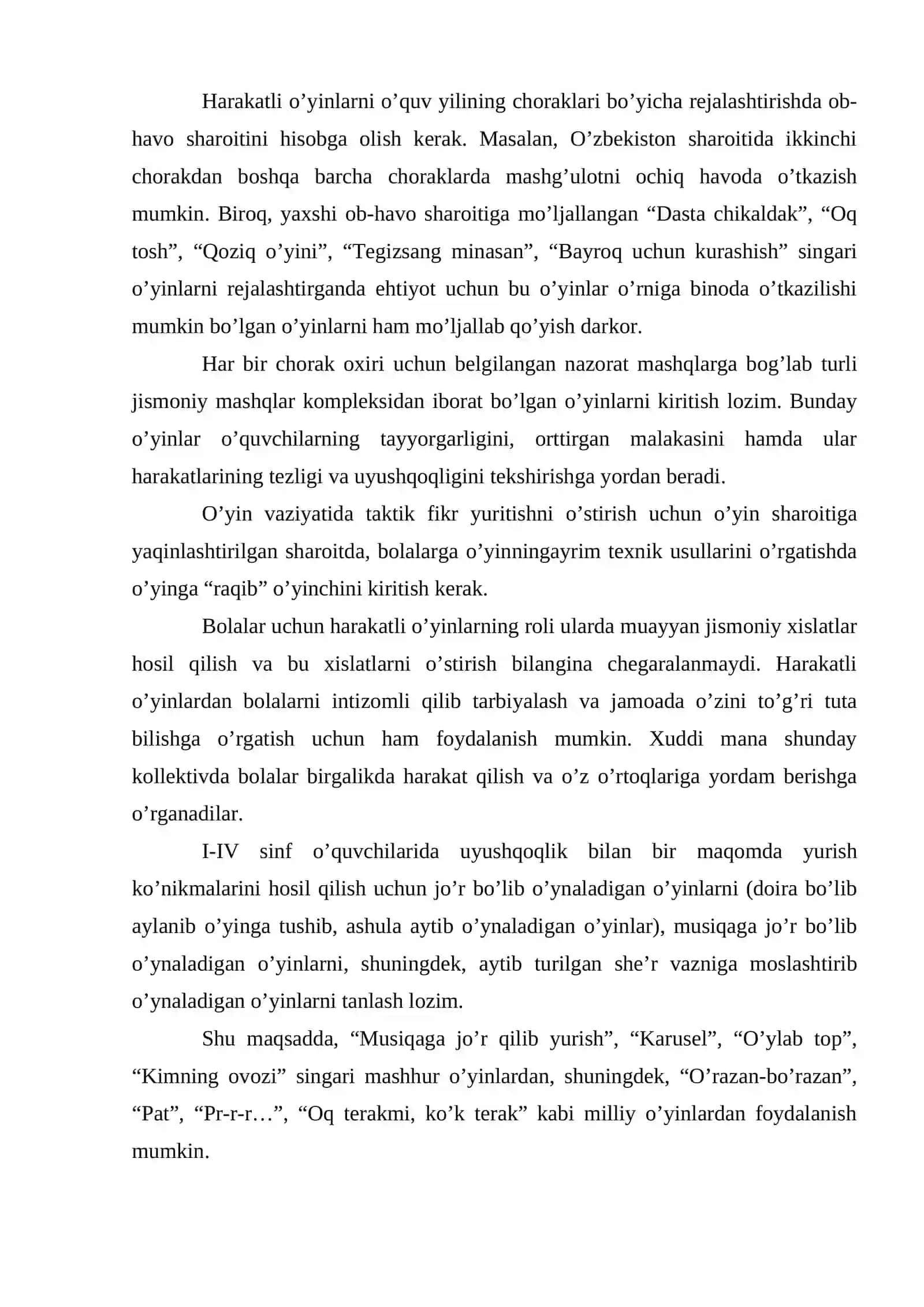 Harakatli O'yinlar Metodikasi 4