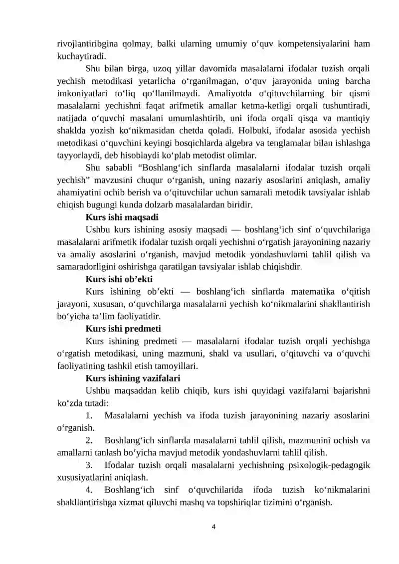 Boshlang‘ich sinflarda masalalarni ifodalar tuzish orqali yechish 4