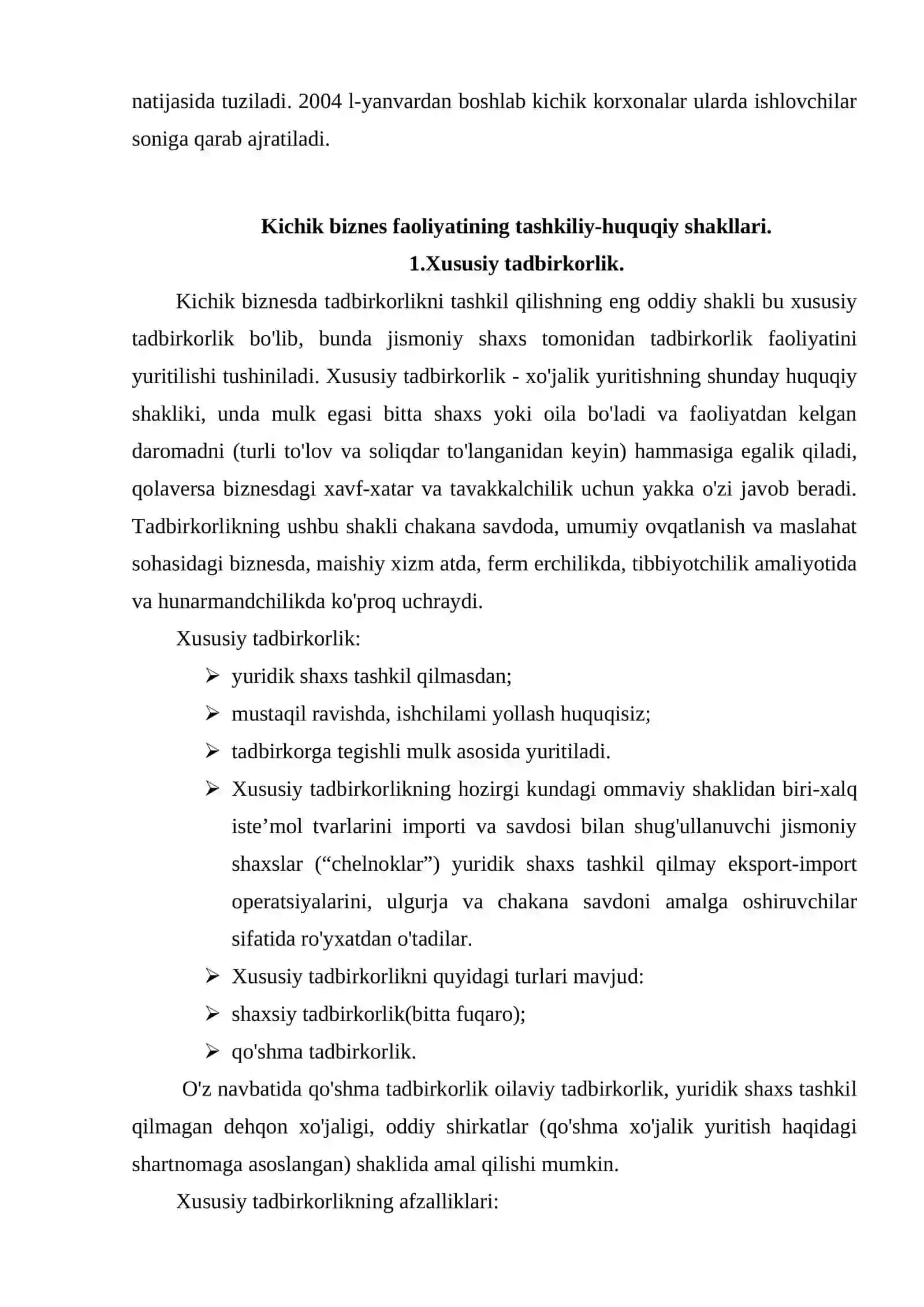 Kichik biznes faoliyatining tashkiliy-huquqiy shakllari 4