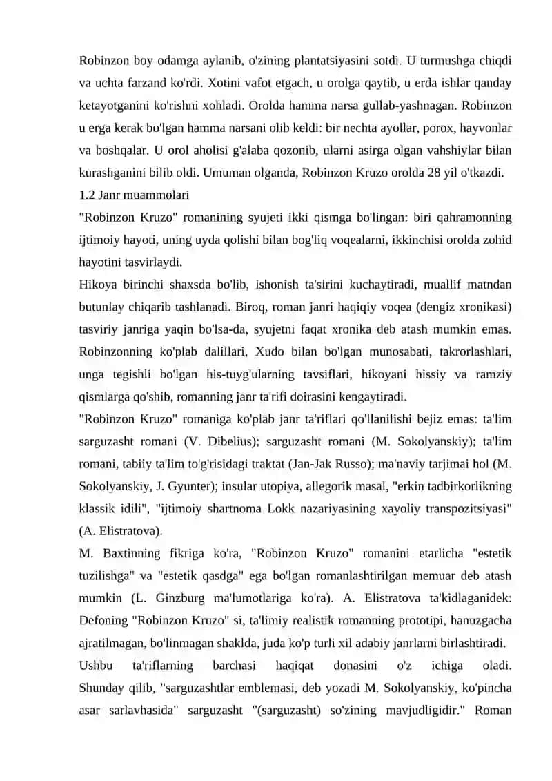 "Robinzon Kruzo" asarida yangi inson konsepsiyasi 4