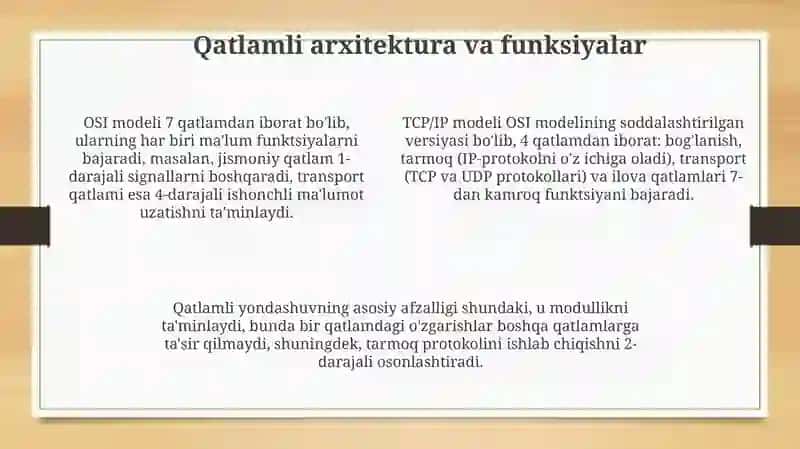 Tarmoq steklari: Kontseptsiyalar va protokollar 4