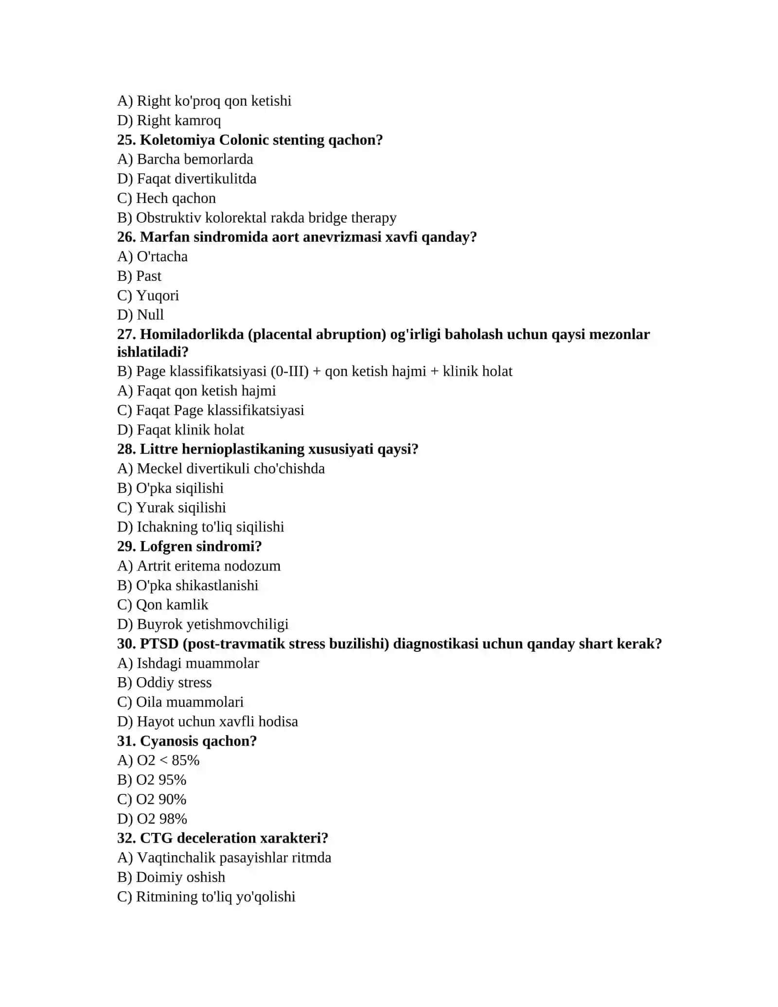 TAYYORGARLIK TEST TO'PLAMI 4