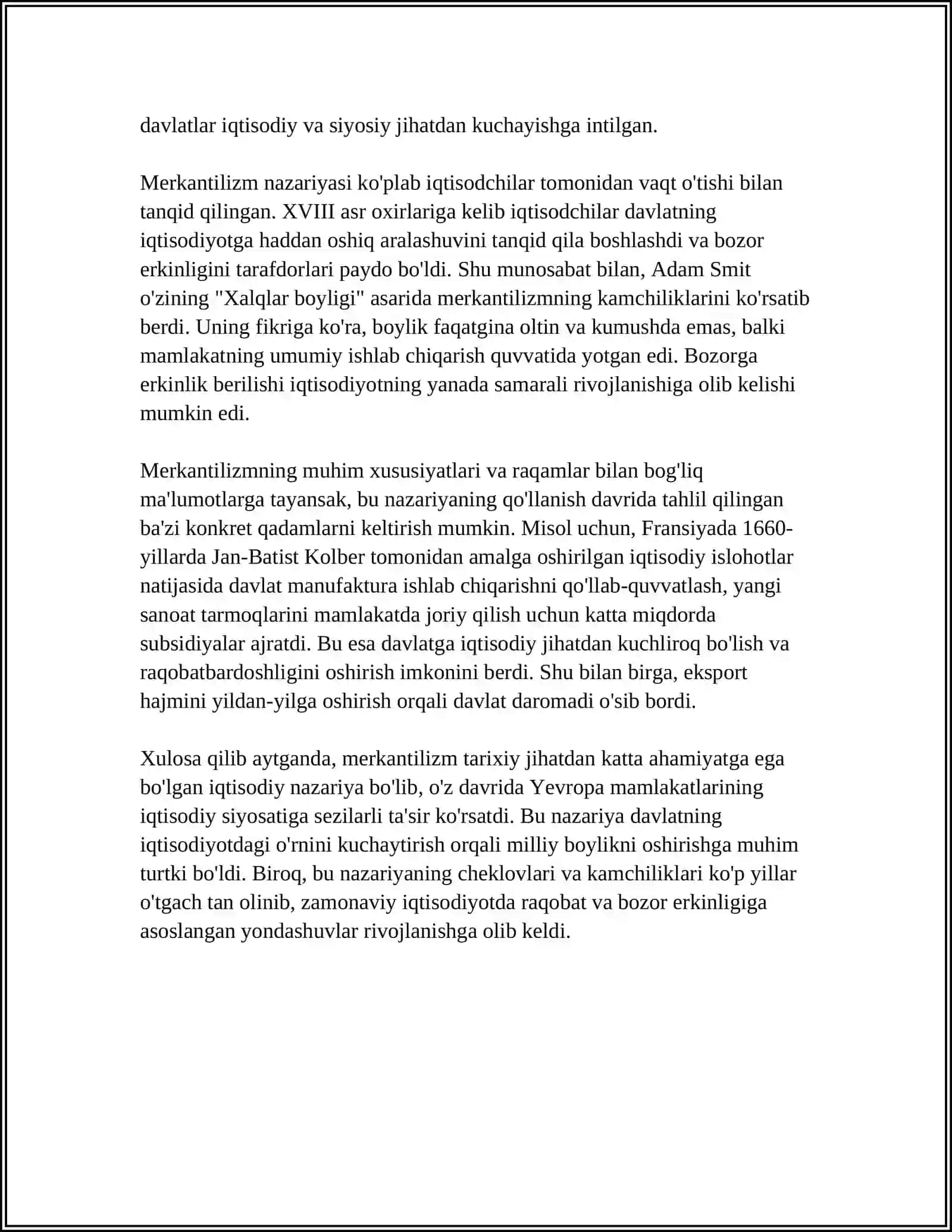 YEVROPADA MERKANTILIZM VA KLASSIK IQTISODIY MAKTABNING VUJUDGA KELISHI 4