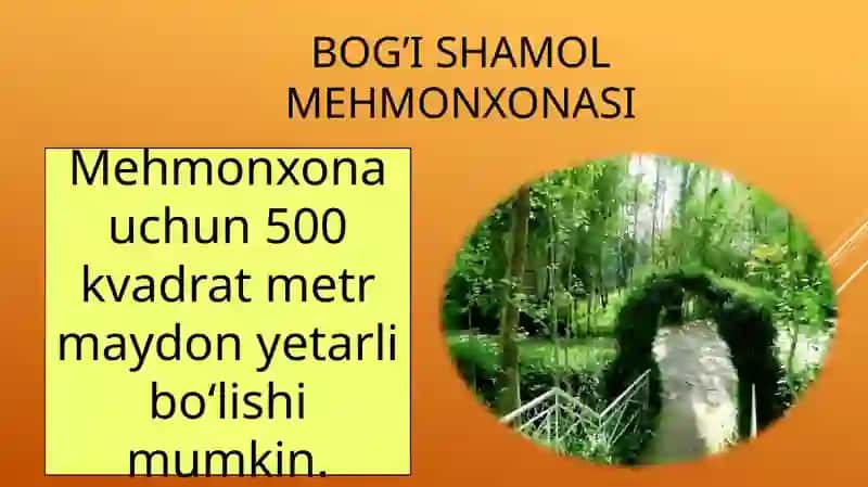 mehmonxonasini tashkil etish boʻyicha loyiha ishi 4