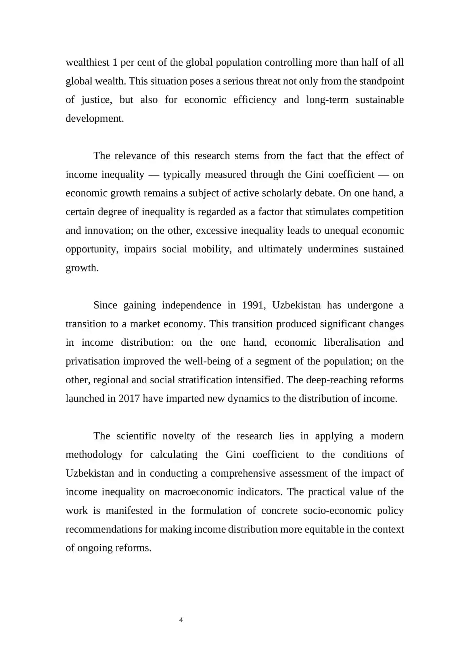 THE IMPACT OF INCOME INEQUALITY (GINI COEFFICIENT) ON ECONOMY 4