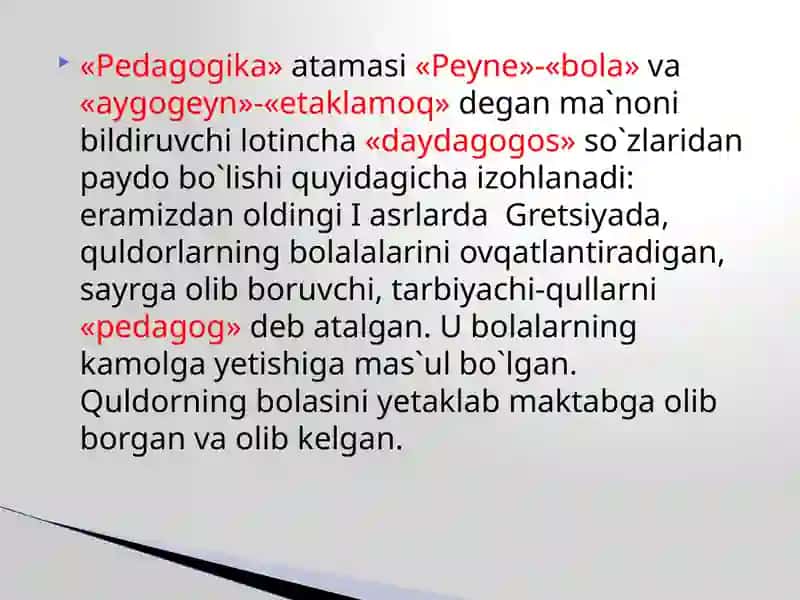 XARBIY TA’LIM - Pedagogikafanidan Mustaqilishi 4