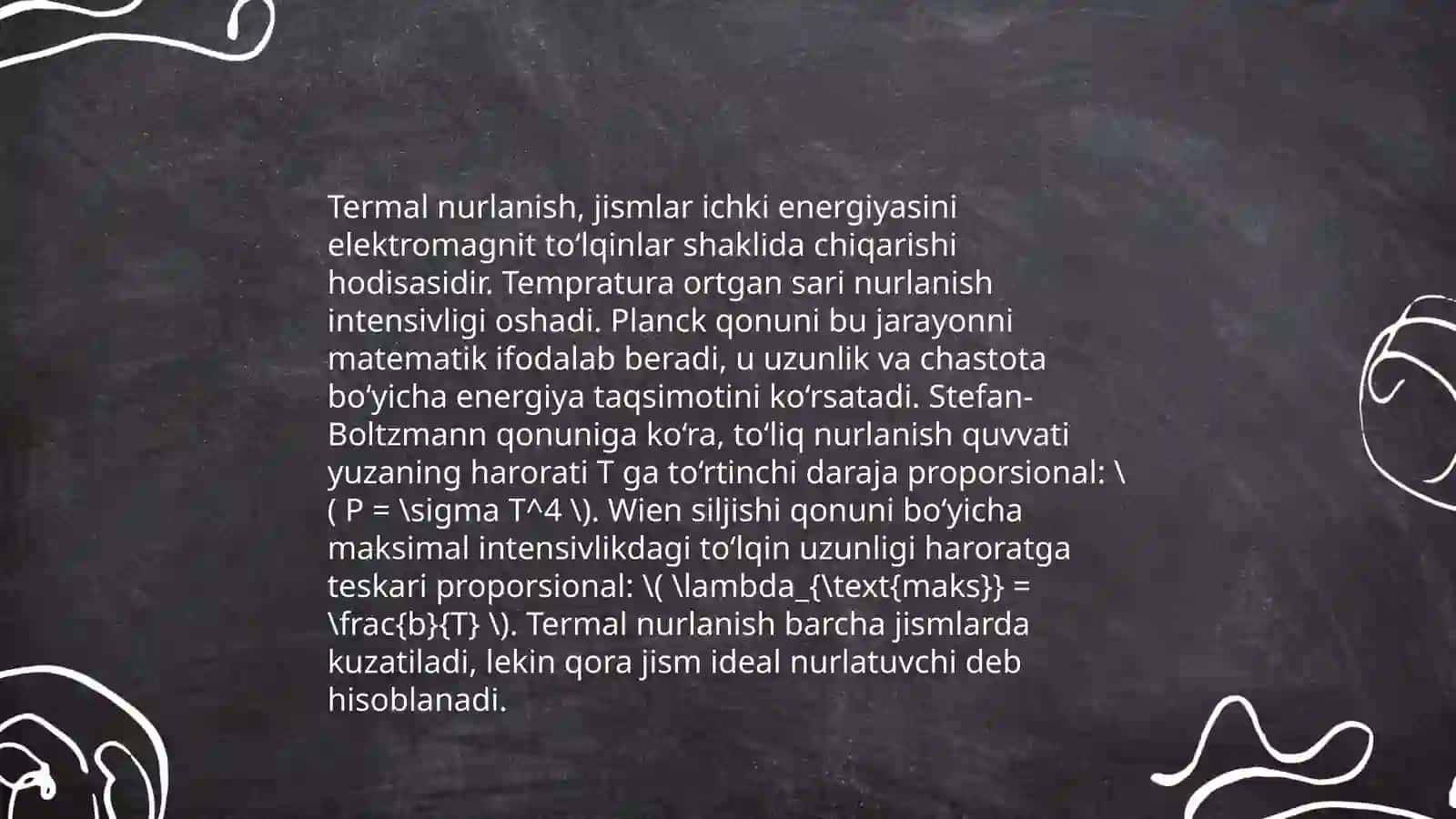 Absolyut Qora jismning Nurlanishini tushuntirish uchun Rele va Jins Formulalarini Tushuntirish 4