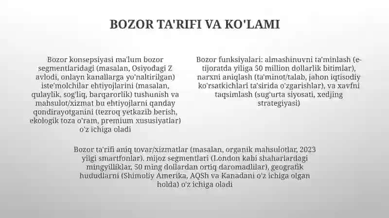 Bozor tushunchasi va bozorning vazifalari 4