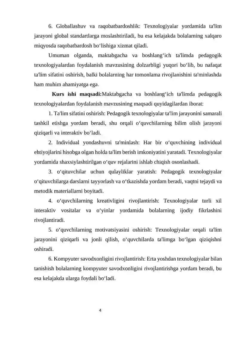 Maktabgacha va boshlang‘ich ta’limda pedagogik texnologiyalardan foydalanish 4