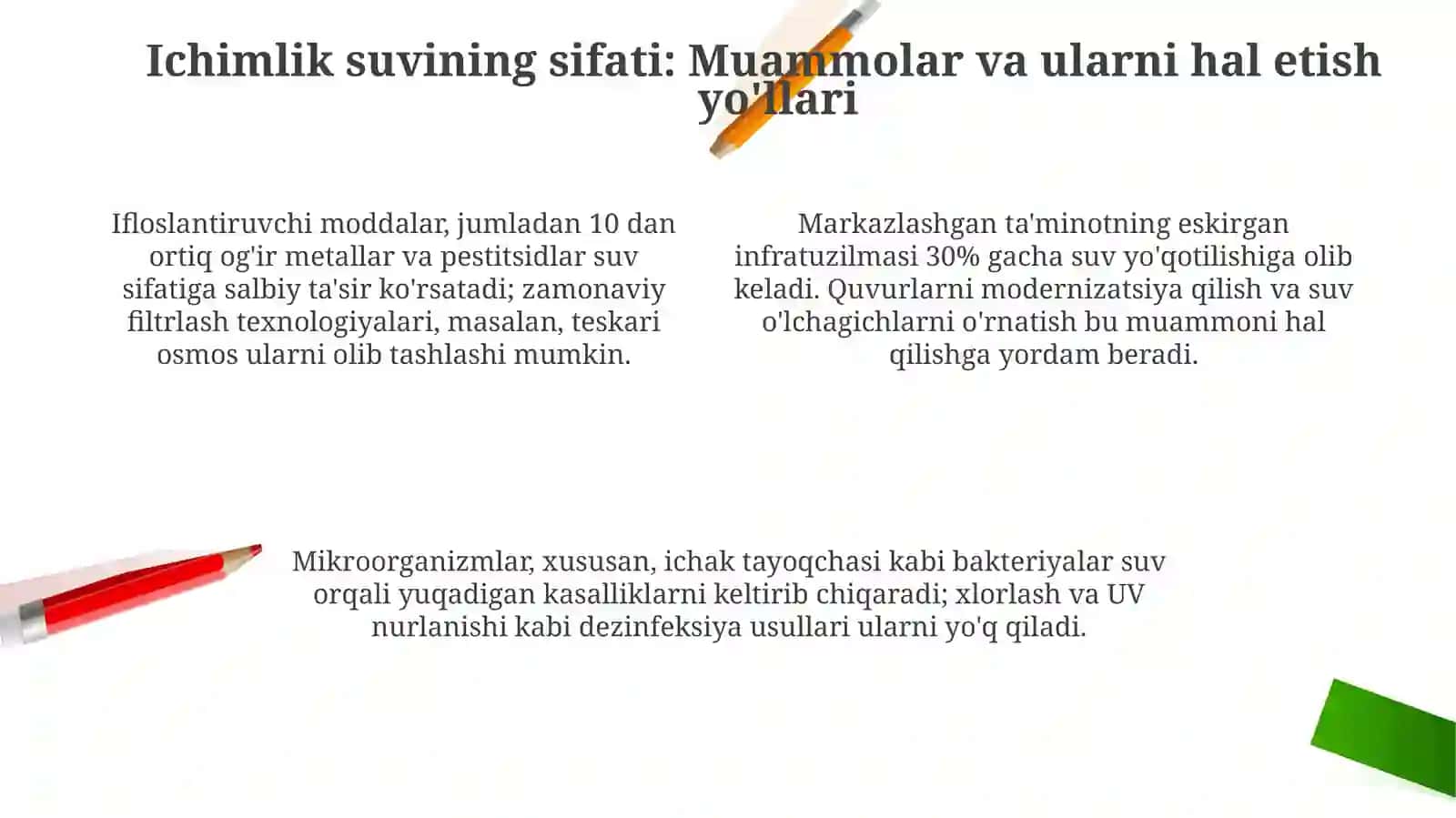 DPMdaratsionalsuvta'minotiningahamiyati.Ichimliksuviningsifatiniyaxshilashusullari 4