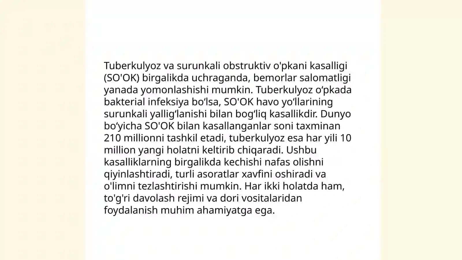 Tuberkulyozning o'pkaning nospetsefik kasalliklar bilan 4 birga kechishi 4