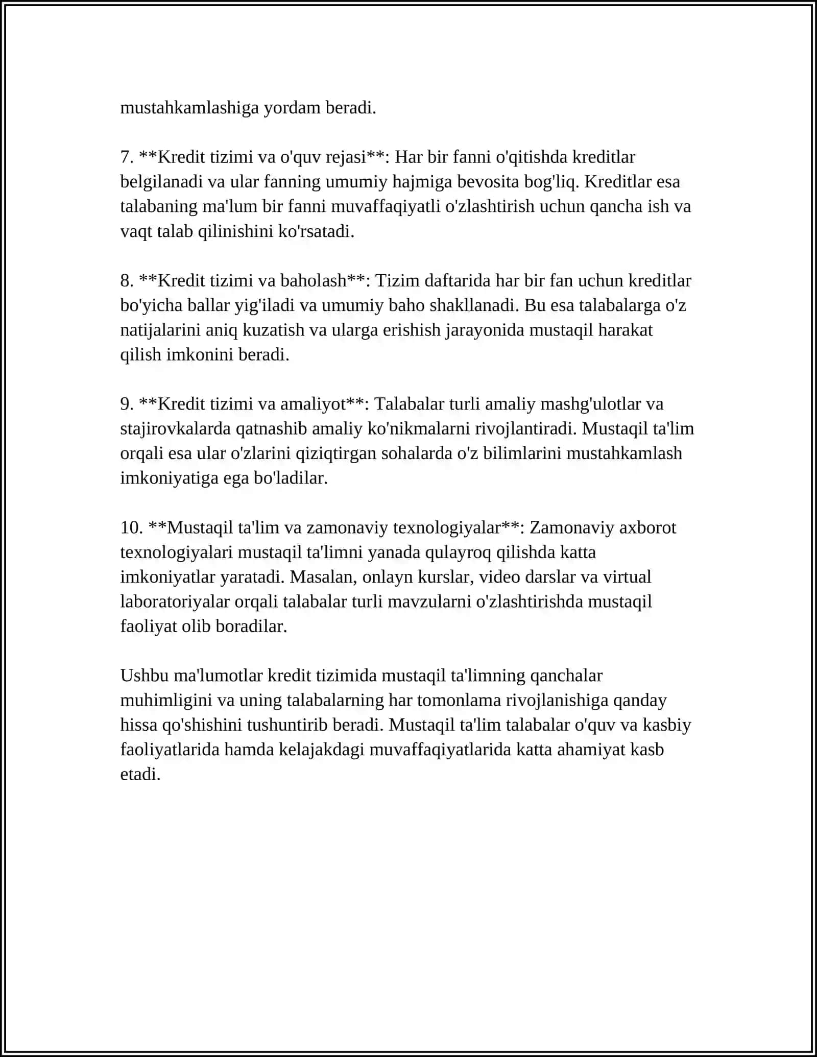 KREDIT MODEL TIZIMIDA MUSTAQIL TA'LIM TURLARINI O‘RGANISH 4