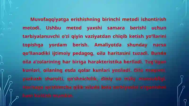 Ijtimoiy pedagogikada ishontirish metodi 4