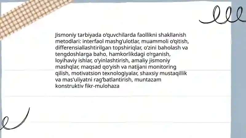 Jismoniy tarbiyada onglilik faollik va mustaqillik 4