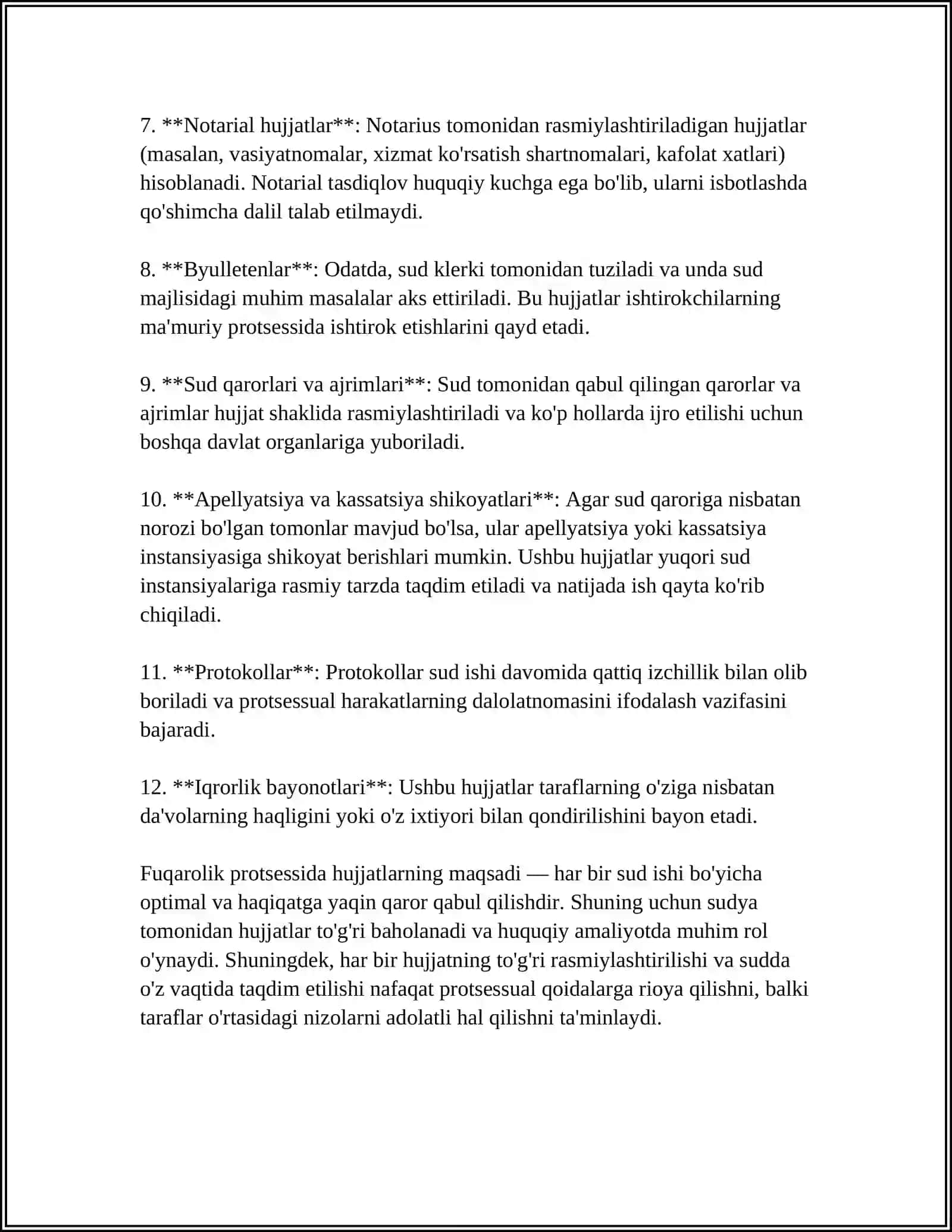 FUQAROLIK PROTSESSUOL HUJJATAR VA TIL XUSUSIYATLARI 4