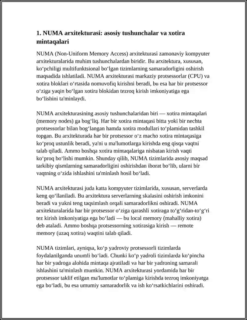 XOTIRAGA BIR XIL BO’LMAGAN RUXSATLILIK TEXNOLOGIYASI, NUMA VA CCNUMA ARXITEKTURASI, KESH MUSTAHKAMLIGI 4