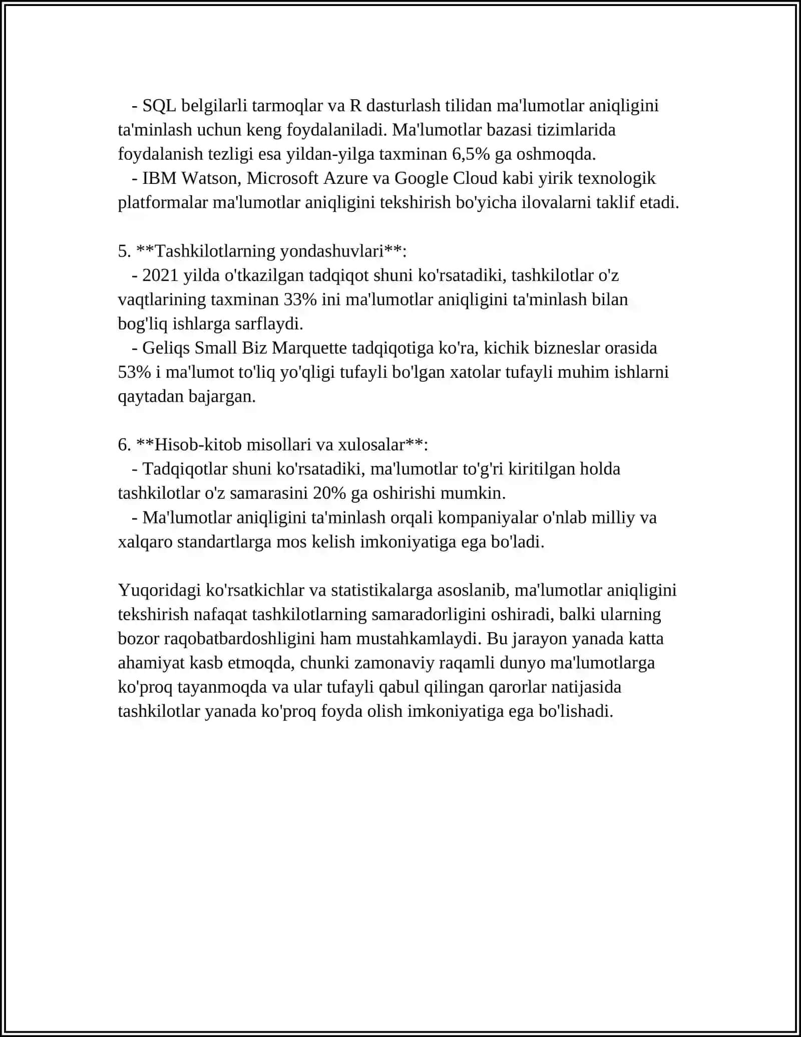 EXCEL DASTURIDA MA'LUMOTLARINI TEKSHRSH VA TAHLIL QLISH 4