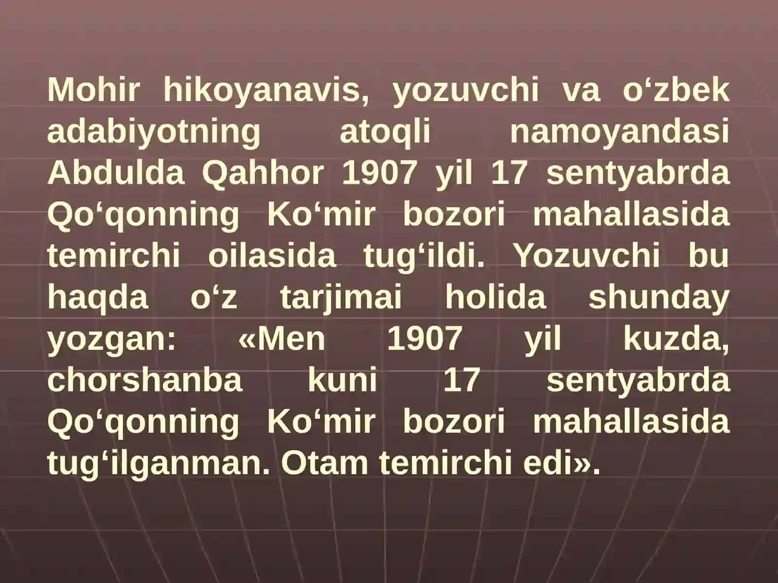 Abdulla  Qahhor   hayoti  va  ijodi 4