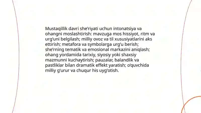 Mustaqillik yillarida oʻzbek sheʼriyati namunalarini ifodali oʻqish 4