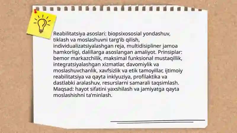 Reabilitatsiya tushunchasi va zamonaviy ta'rifi 4