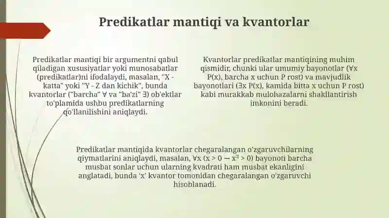 Mantiqiy shakllar va hukmlar mantiqi 4