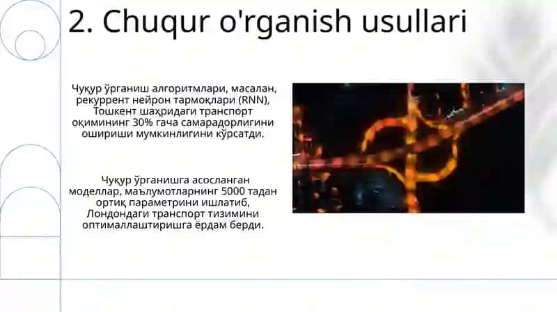 Mashinaviy o'qitish algoritmlari asosida tirbandlikni bartaraf etish 4