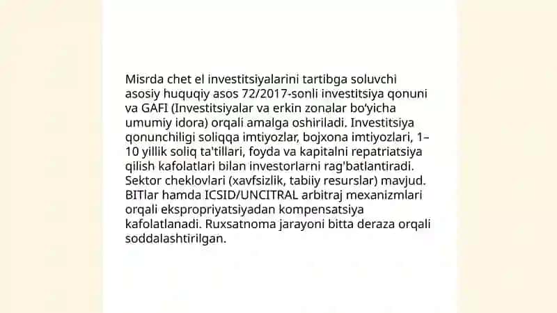 Misrning tashqi iqtisodiy aloqalarini xalqaro tartibga solish tahlili 4