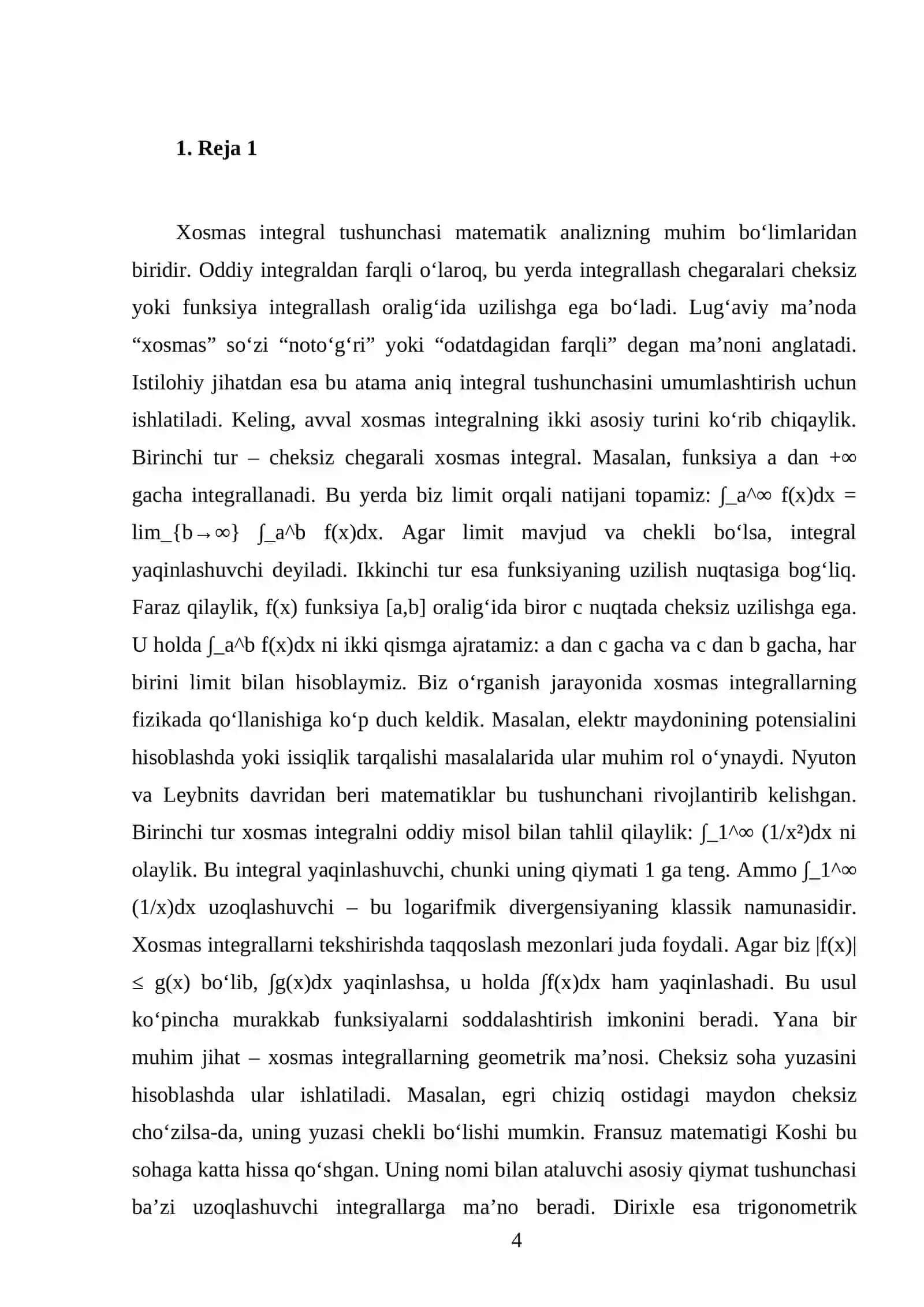 Xosmas integral 4