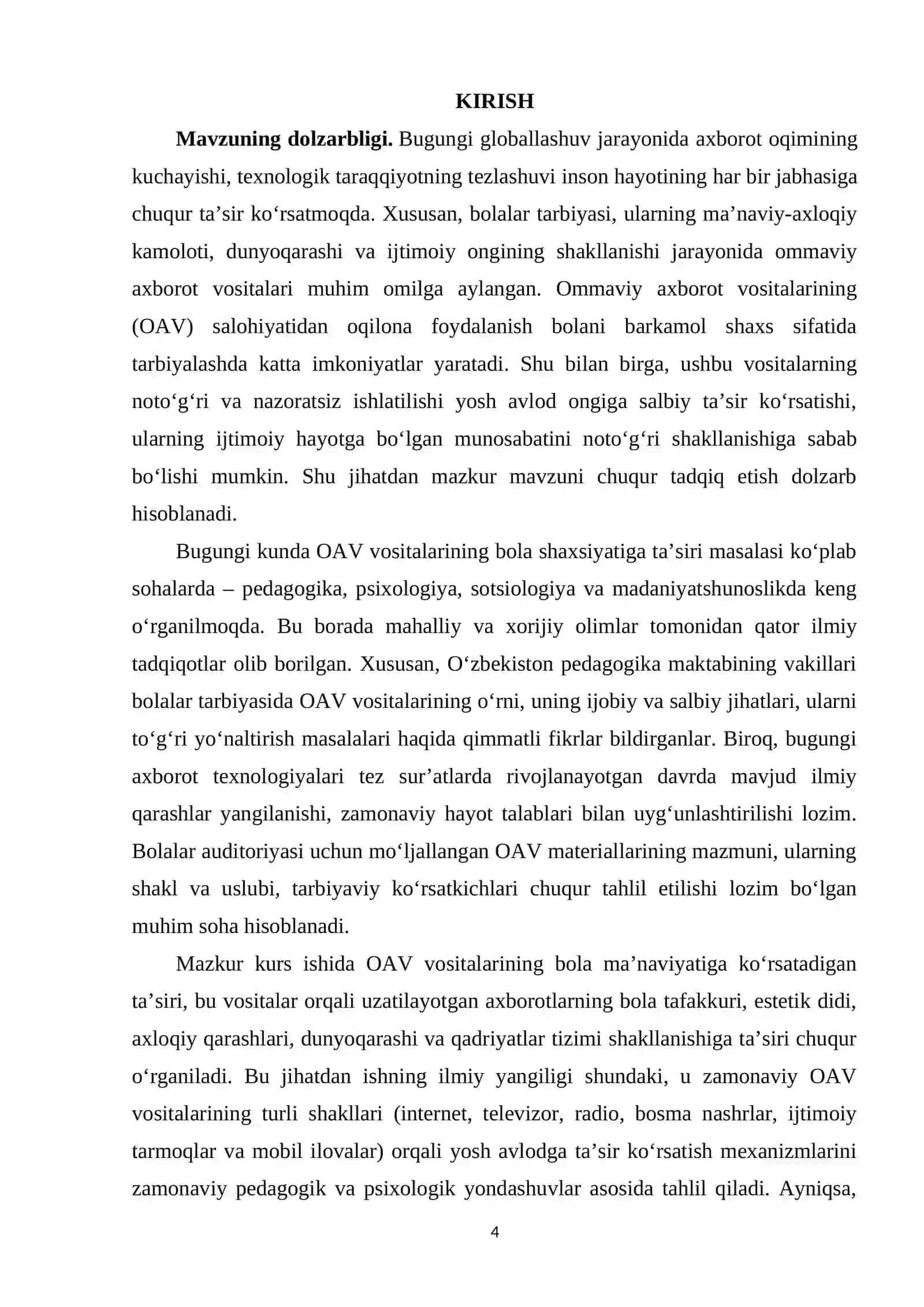 Ommaviy axborot vositalarining bola maʼnaviyatini rivojlanishiga taʼsiri 4