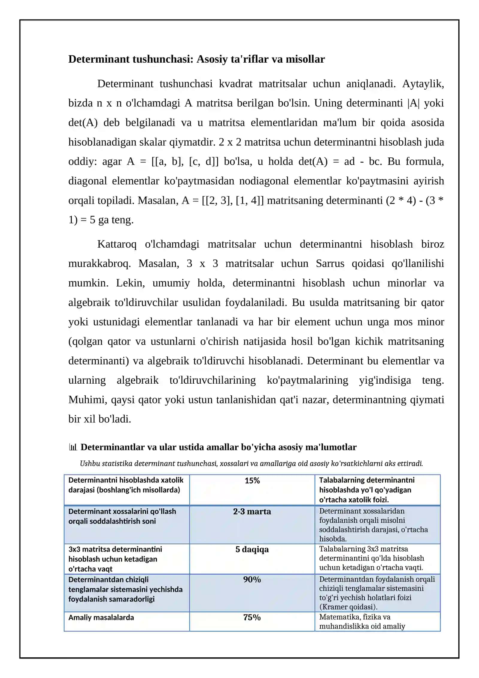 Determinantlar va ular ustida amallar 4