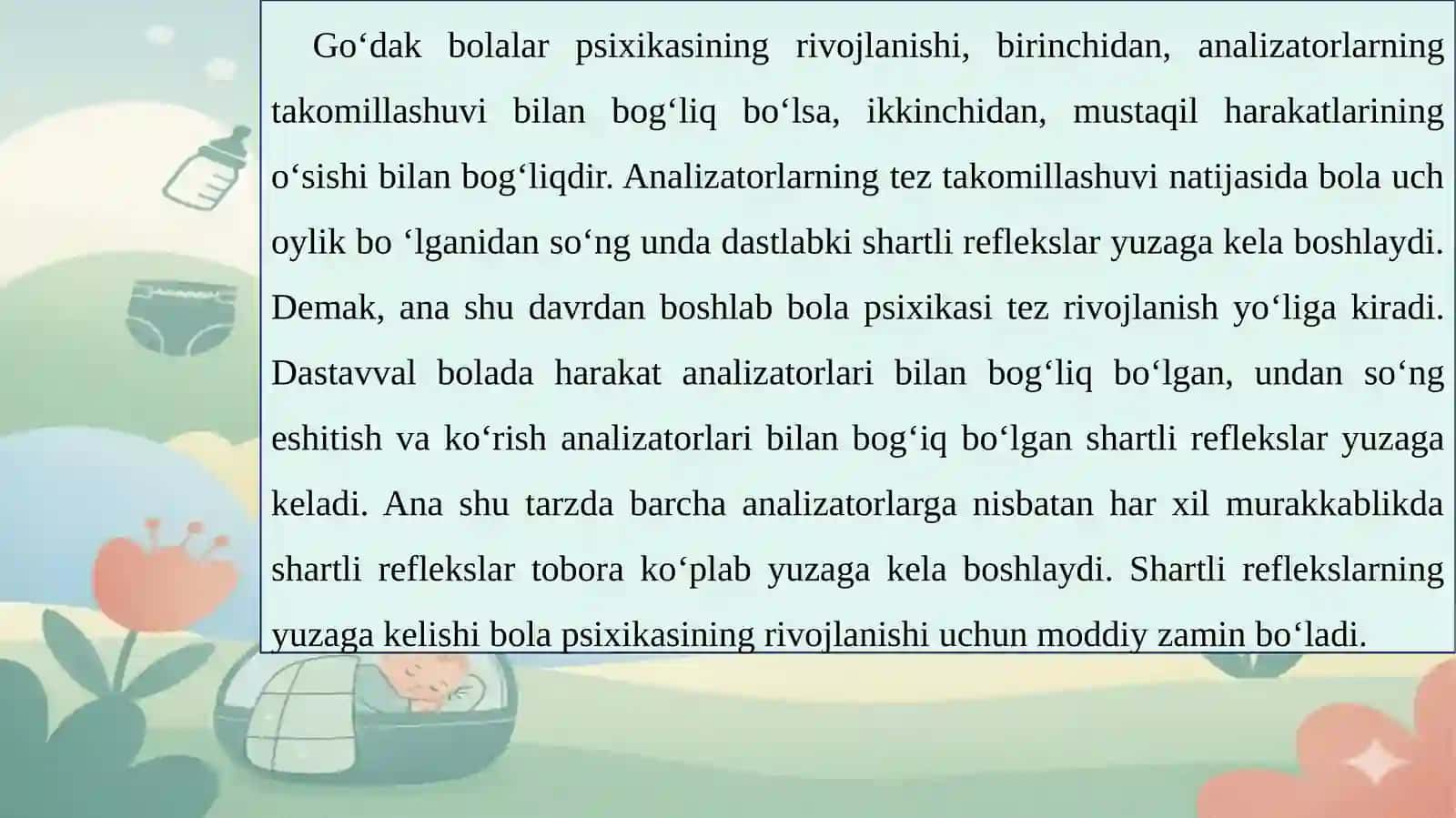 Chaqaloqlik va go‘daklik davrida bolaning jismoniy va ruhiy rivojlanishi 4