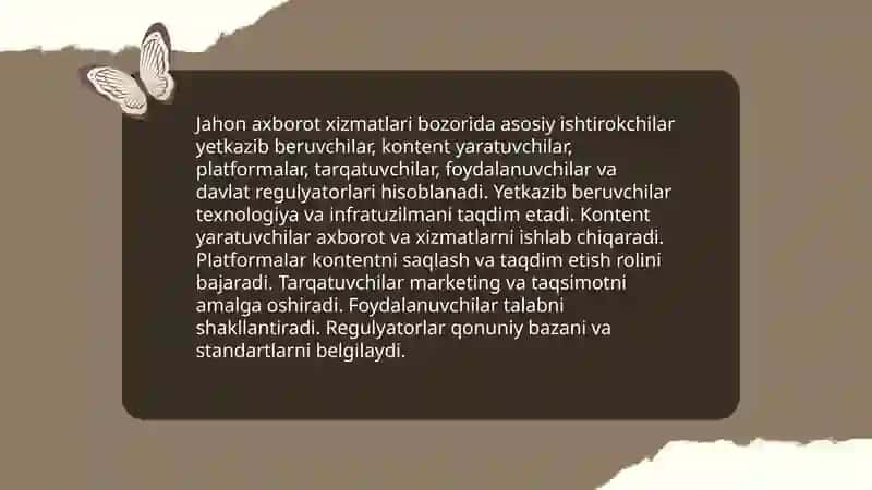 Jahon axborot xizmatlari bozori:asosiy tushunchalari 4