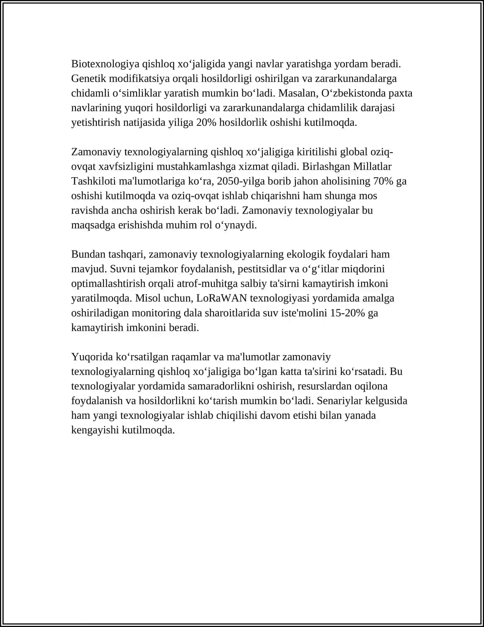 MUSTAQILLIK YILLARIDA QISHLOQ XOʻJALIGI VA SANOAT SOHASIDAGI OʻZGARISHLAR 4