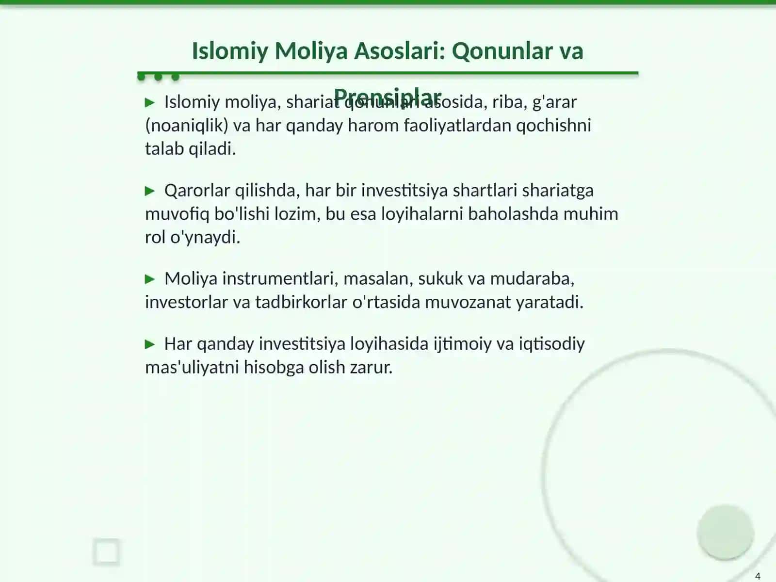 Islom Moliyasi Instrumentlari Asosida Investitsiya Loyihalarini Baholash 4