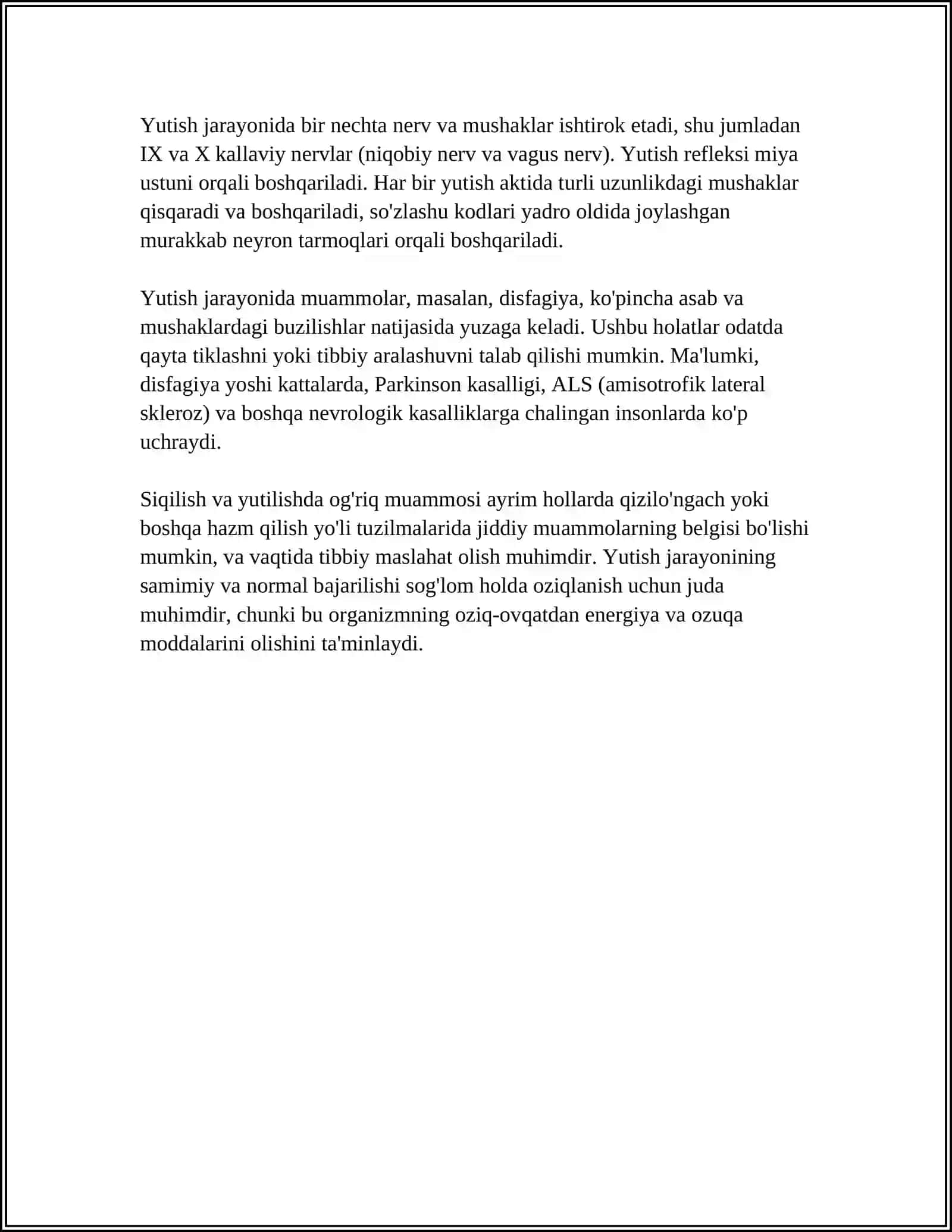 YUTISH JARAYONIDA QATNASHUVCHI MUSHAKLAR VA NERV TO'QIMALARINING ROLI 4