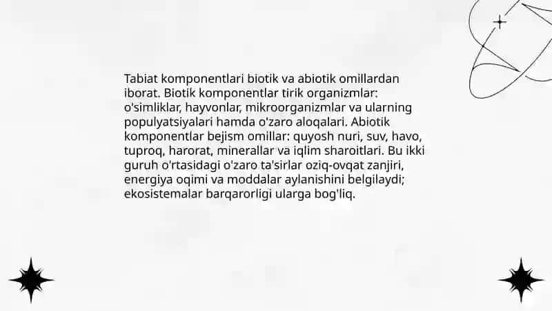 Tabiat haqida asosiy tushunchalar va tabiat komponentlari 4