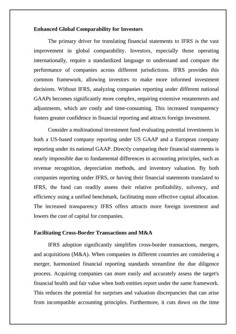 Significance of the Translation of Financial Statements to International Standards 4
